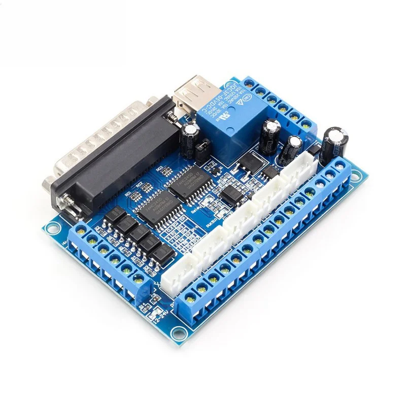 Stepper Motor Driver Interface for CNC Engraving Machines with 17 Open Ports 5-Axis Control and Optical Isolation Protection