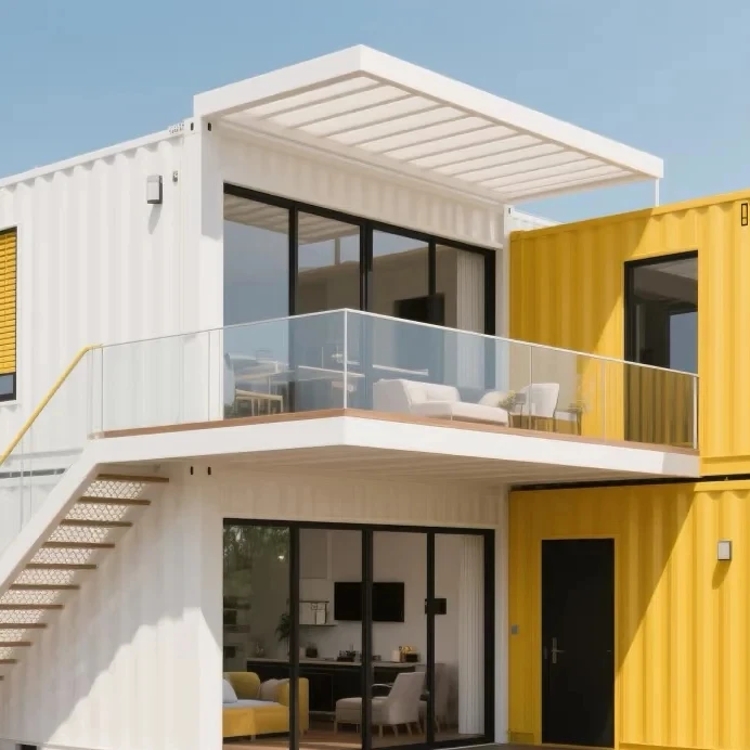 Customized 2-Storey Container Residence, Modern Prefabricated Home Luxury Hotel Villa Design, Small House Dwelling 2 3 4Bedroom