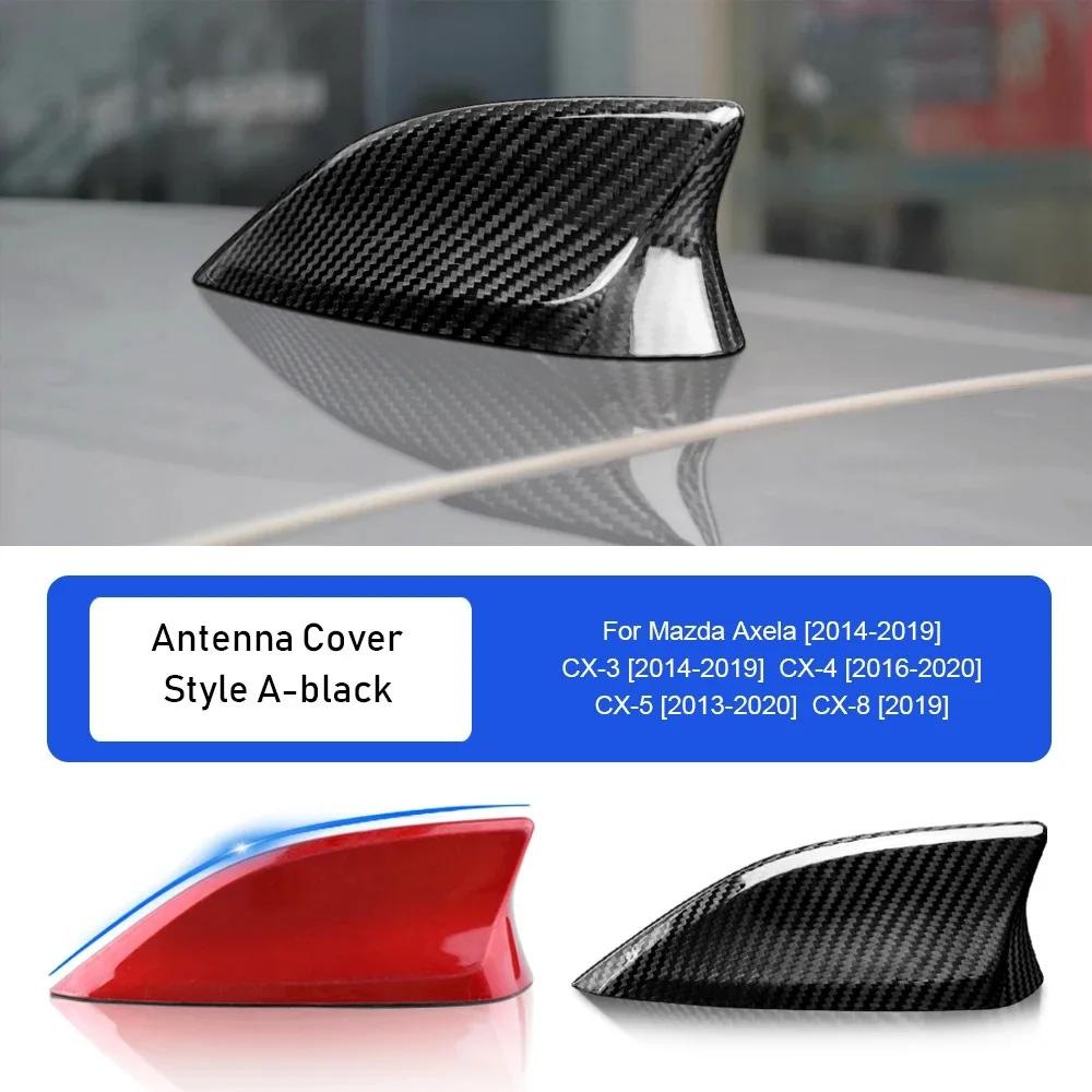 Real Hard Carbon Fiber for Mazda 3 Axela CX-3 CX-4 CX-5 CX-8 Car Shark Fin Antenna Cover Accessories Exterior Sticker Trim