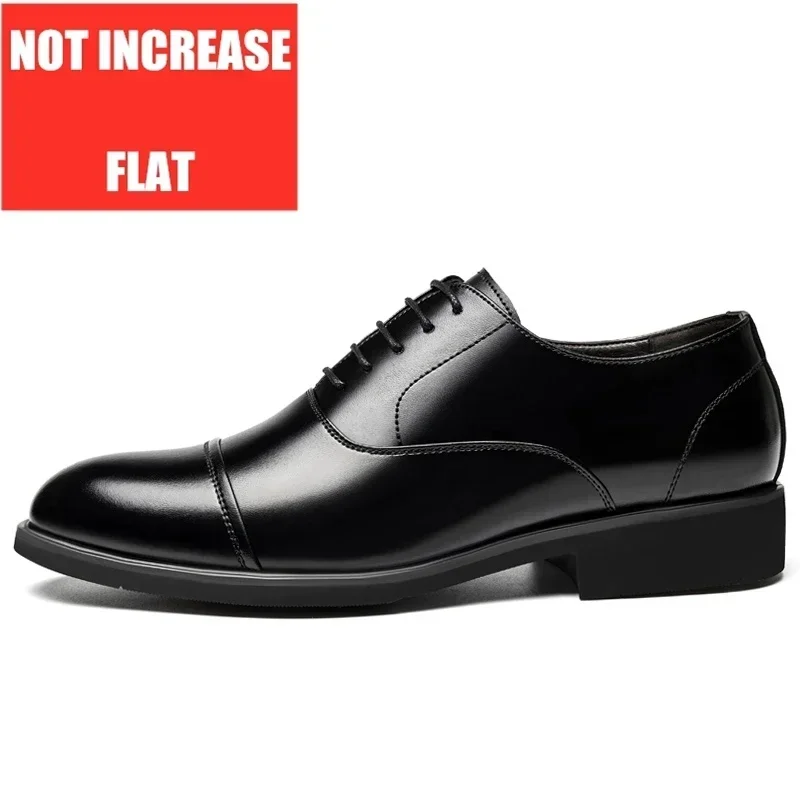 BPOXE Men's Formal Leather Elevator Shoes Brown Size 42 3