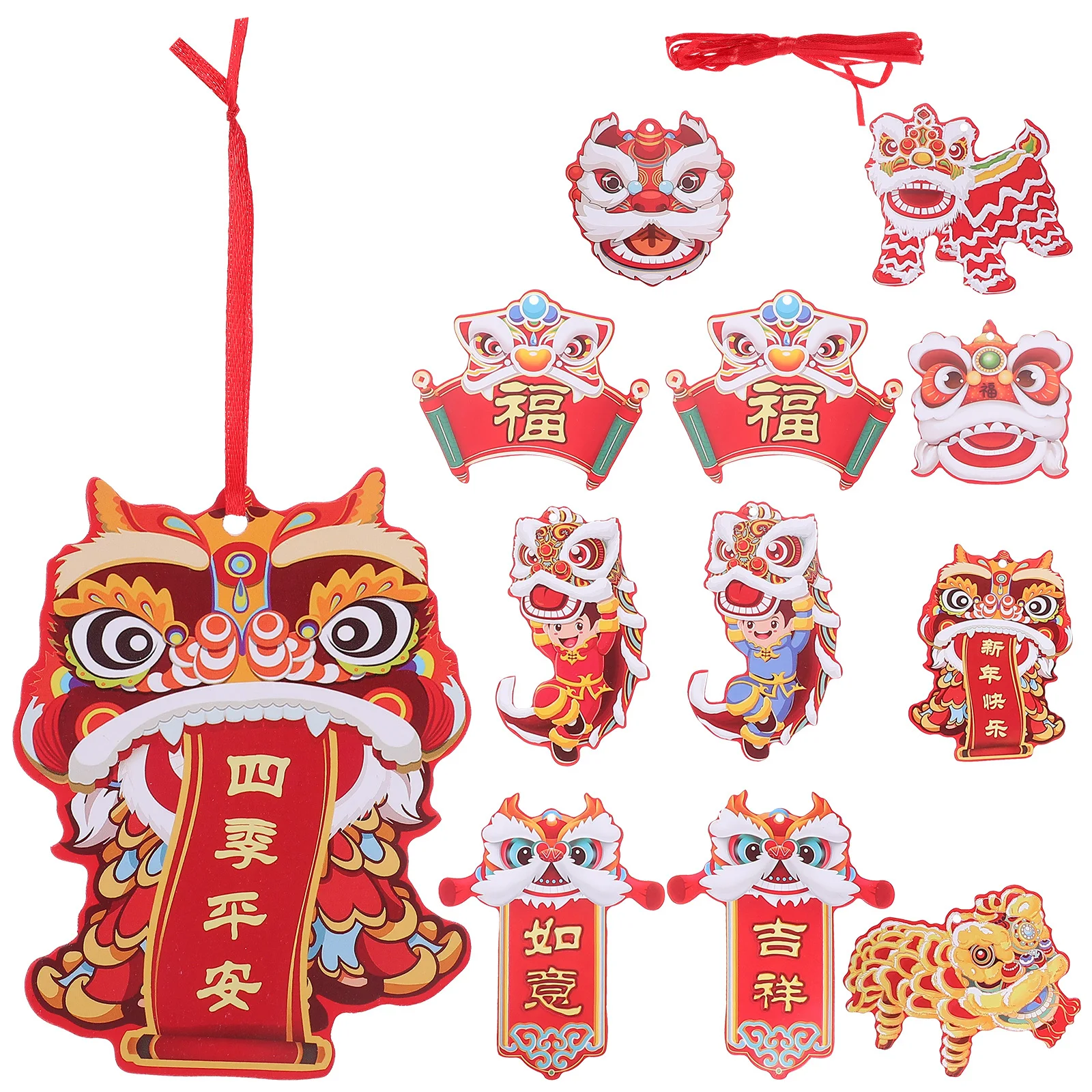 12 шт., новогодний подвесной декор в китайском стиле, бумажный материал, традиционный дизайн, украшение для домашнего офиса, торгового центра