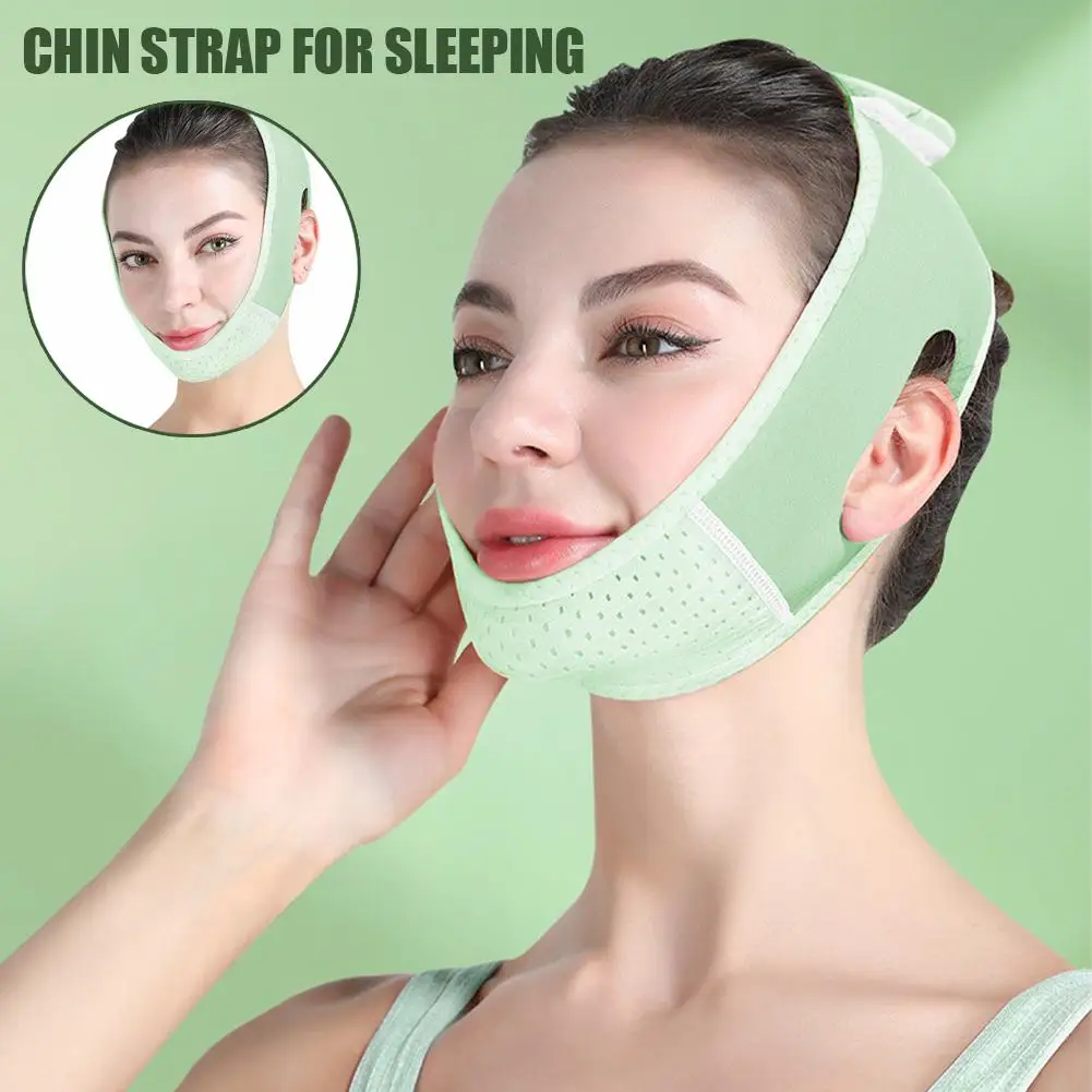 สายรัดคางสําหรับ Sleeping Face Slimmer Lift Mask BANDAGE สายรัดคางปรับได้ V-Face ลดอาการบวมน้ํา Jawline Shaper Face Liftin N4A6