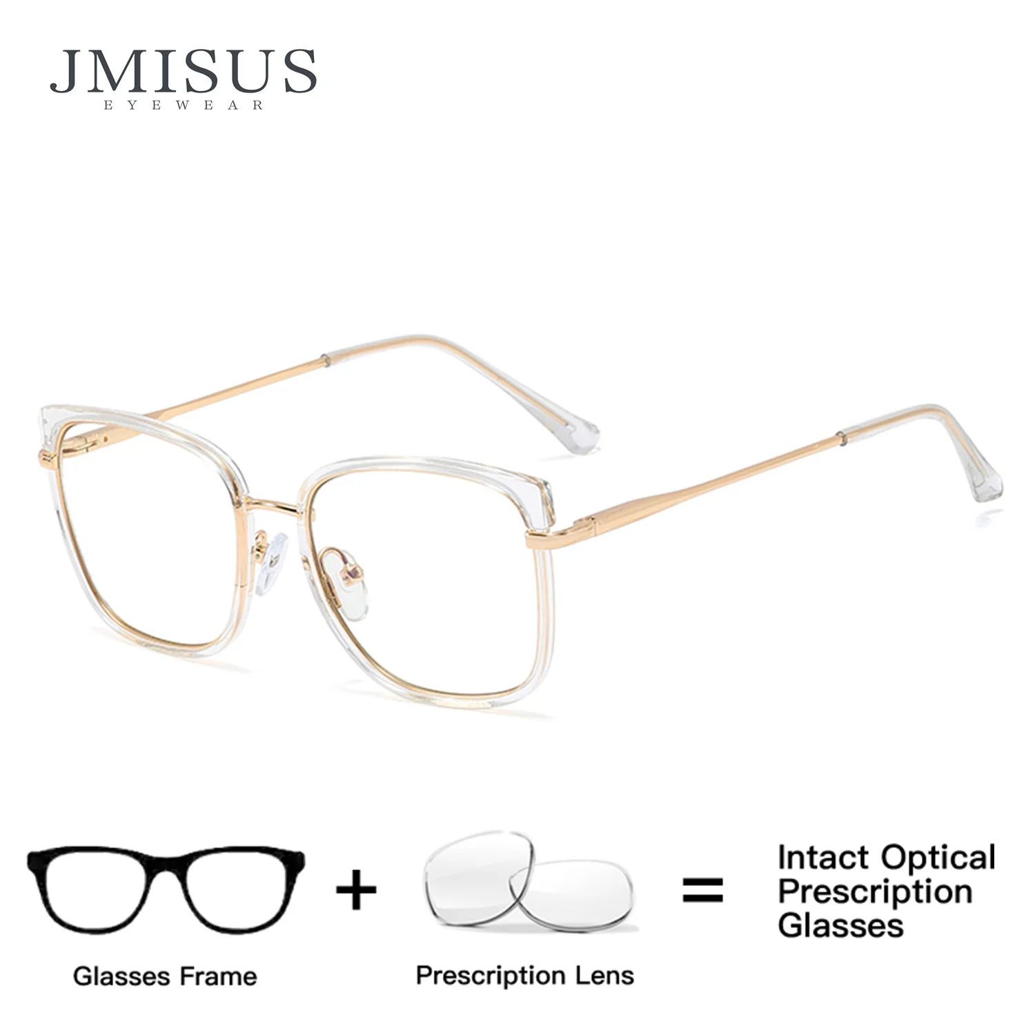 

JMISUS Trend Cat Eye Optical Glasses with Prescription Women Anti Blue Light Glasses with Diopters Myopia Eyewear