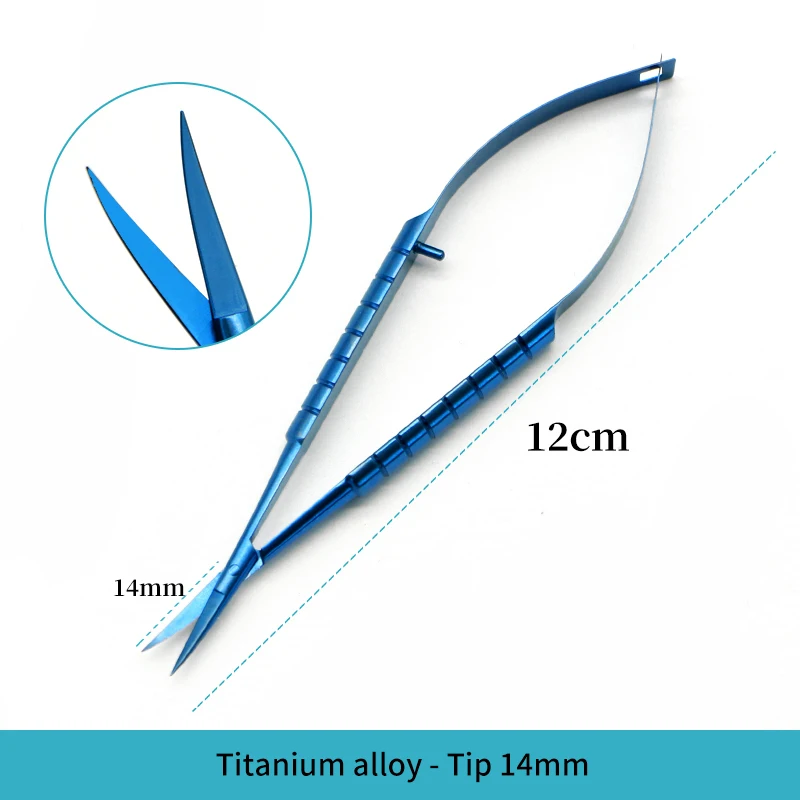 Stainless Steel Micro Corneal Scissors Straight Curved Sharp Ophthalmic Instruments Cosmetic Surgery Titanium Alloy Scissors