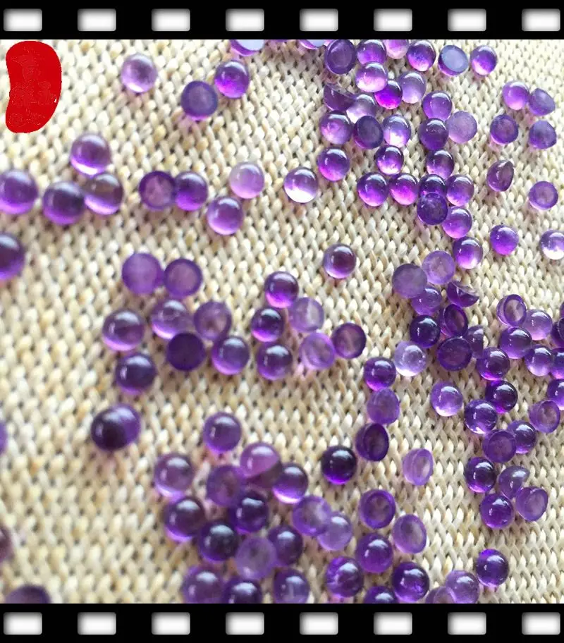 Wholesale 20pcs/pack Natural Amethyst 4mm 5mm Round Shape Semi-Precious Gemstone Jewlery Cabochon Ring Face For Jewelry