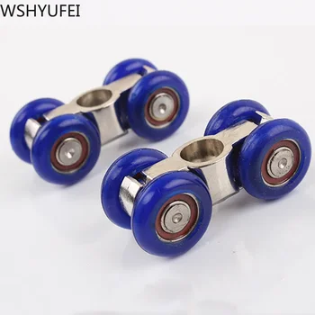 1 pz porta in acciaio inox finestra liscia puleggia in Nylon silenzioso raccordi per porte scorrevoli porta in vetro rulli scorrevoli puleggia per mobili