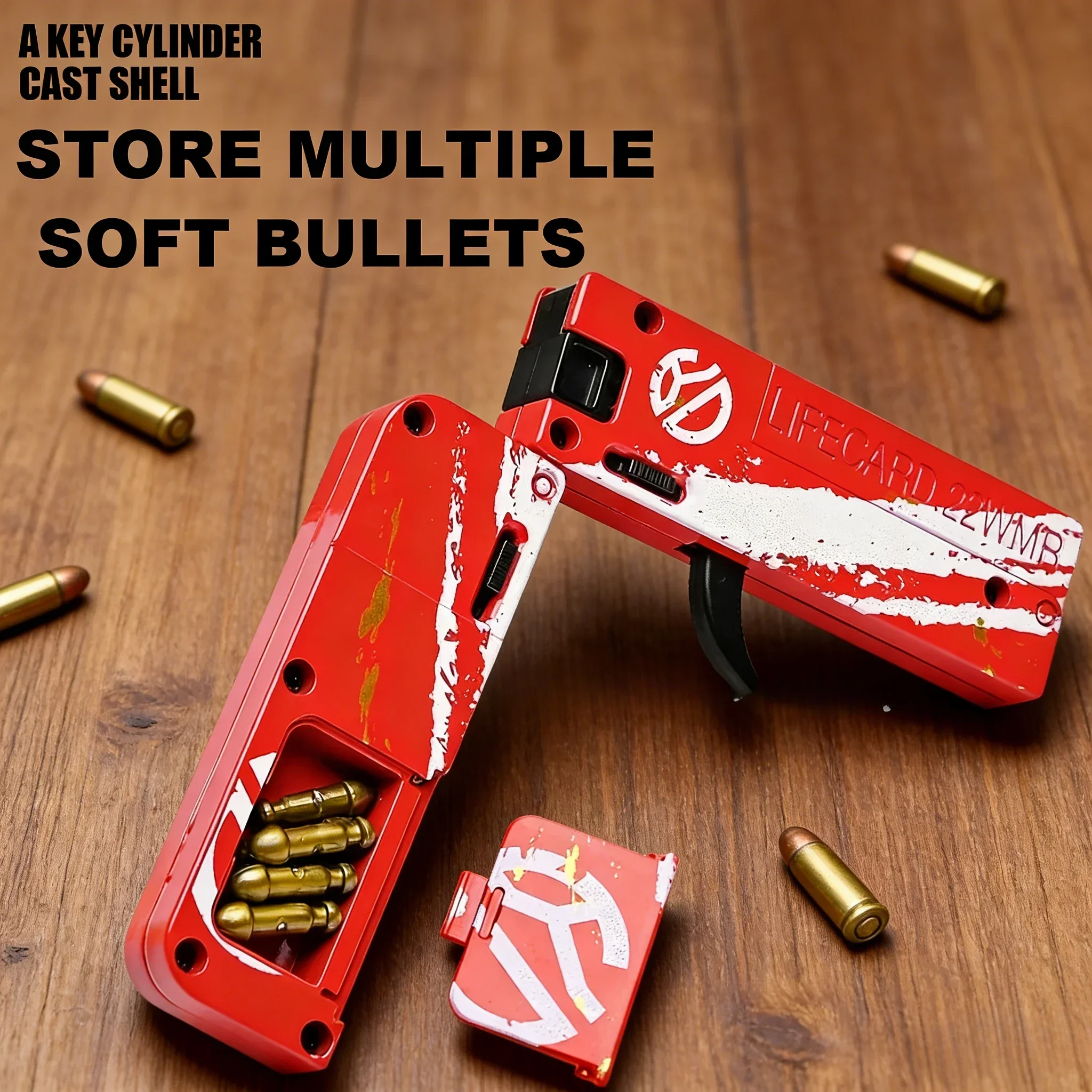 2,0 Verbesserte Lifecard Legierung Folding Gun Spielzeug Weiche Kugel Blaster Schießen Modell Pistole Für Erwachsene Kinder Jungen Geburtstag Geschenke