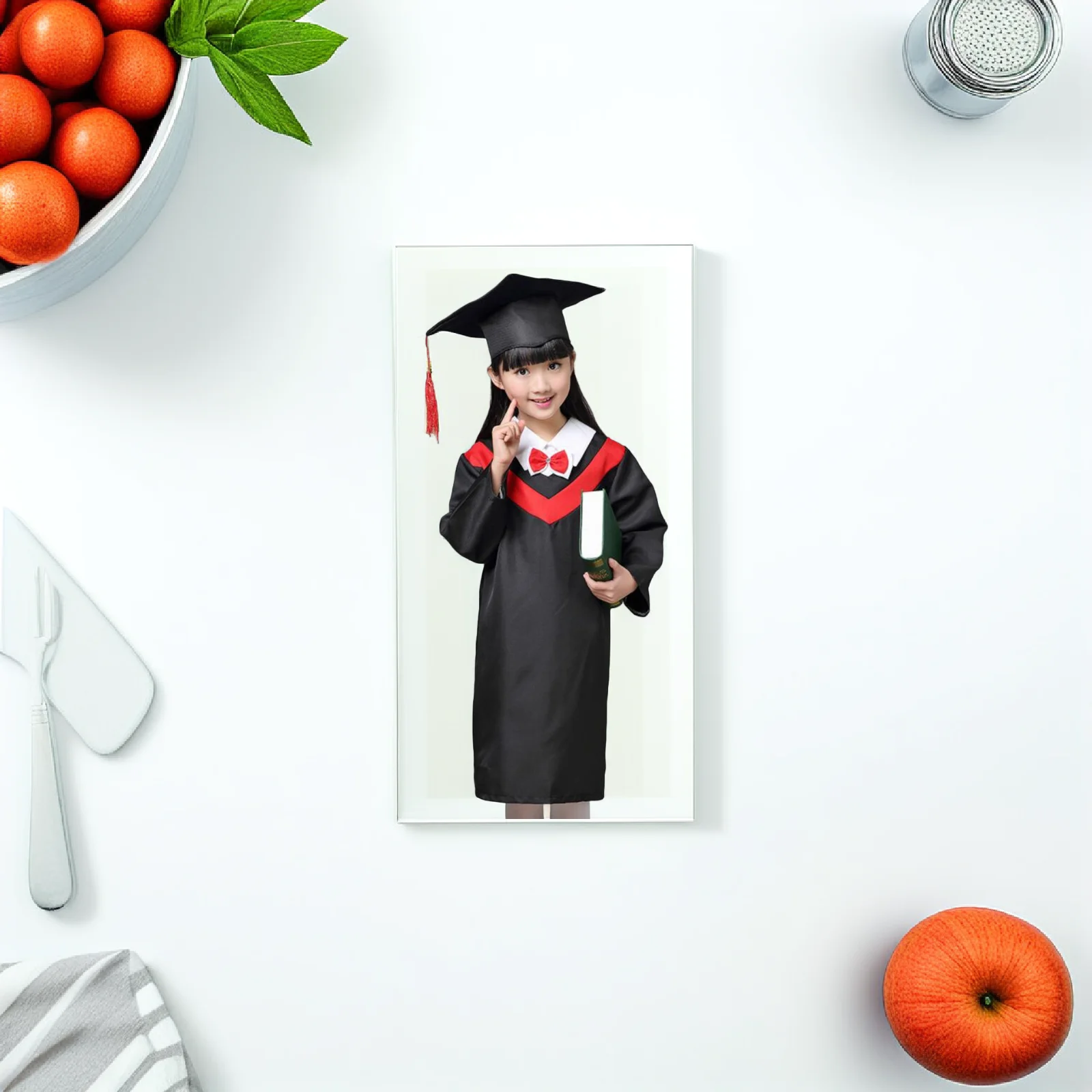

Kids Graduation Gown Cap Set Comfortable Washable Children Height 150cm Smooth Texture cosplay School Uniforms Bachelor Cloak