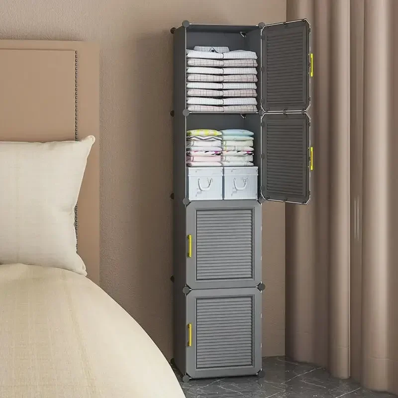 Minimalist partition wardrobe exterior open simple makeup clothing wardrobe fashion archive simple plastic