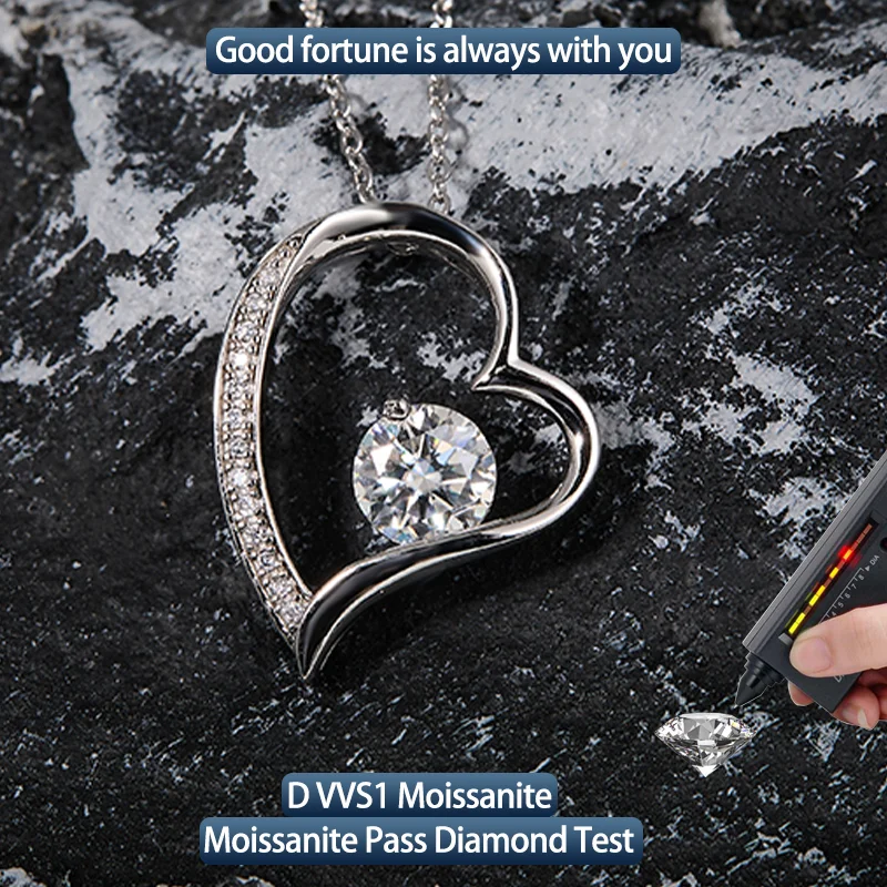 

S925 Silver Moissanite Love Pendants 1CT Certified Hip Hop Style Jewelry Personalized customization Valentine's Day Gift