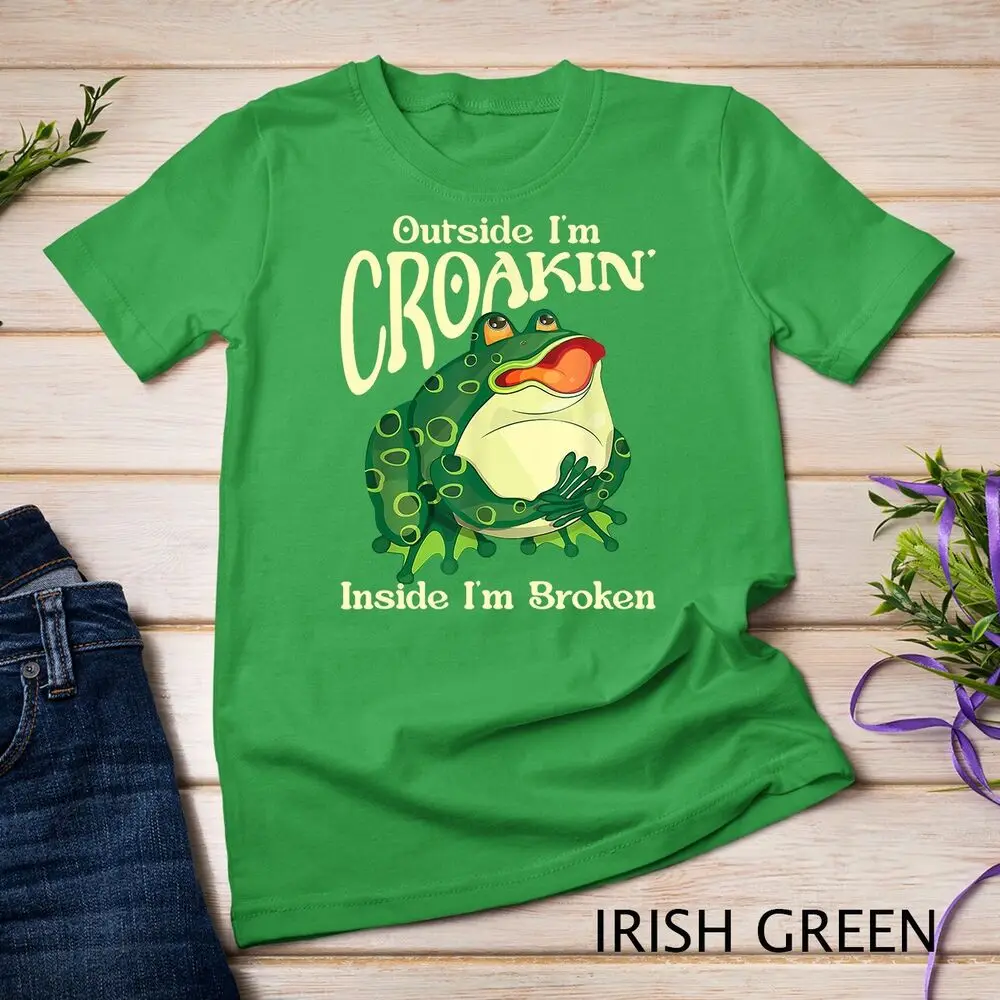 T-shirt Unisex esterna Im croakin Inside Im Broken Frog Lover Art