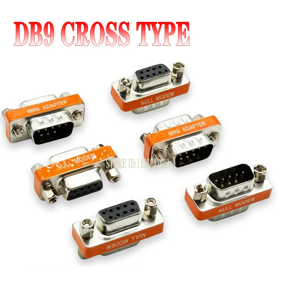 1pcs Mini Null Modem Db9 Female Male Plug Adapter Gender Changer Female To Female/male To Male Rs232 Serial Connector