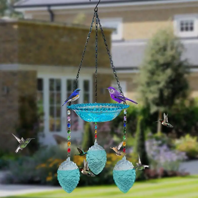 

Hang Bird Baths For Outdoors Elegant Bird Bath Sturdy Bird Bath Bowl Bird Feeder With S-Shaped Hook Attracts Diverse Avian