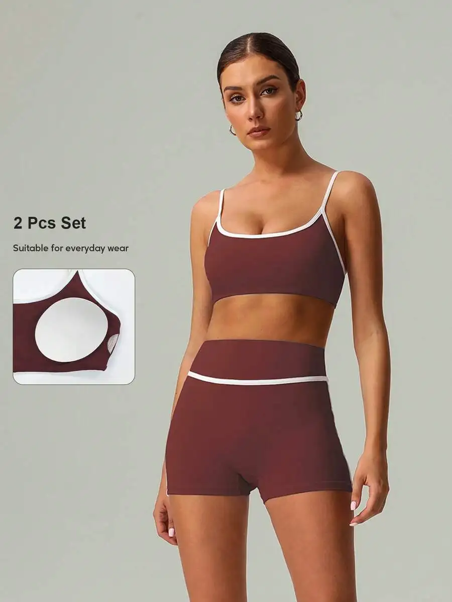 

2 PCS Women Yoga Sports Bra And Shorts Set For Everyday Wear