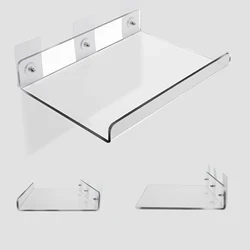 Transparent Acrylic Bathroom Shelves, L/U Shape, No-Hole  Wall Organizer, for Bathroom，Kitchen Tool Storage Racks