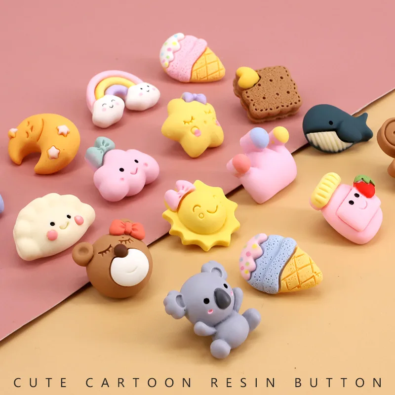 10Pcs Cartoon Star Bear Moon Animal Resin Sewing Buttons Shank Novelty Accessories Craft DIY Supplier Child Baby Clothing Decor