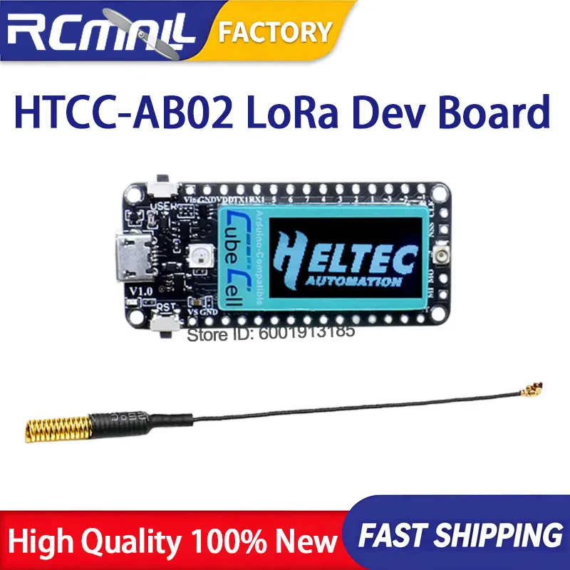 Heltec CubeCell HTCC-AB02 LoRa Dev Board ASR6502 SX1262 433 470 868MHz Spring Antenna OLED Display Microcontroller IoT Node Kit