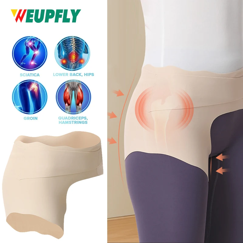 1PCS Ultra Thin Hip Brace for Sciatica Pain Relief, Compression Support Wrap for Thigh Injury, Pulled Groin Muscles