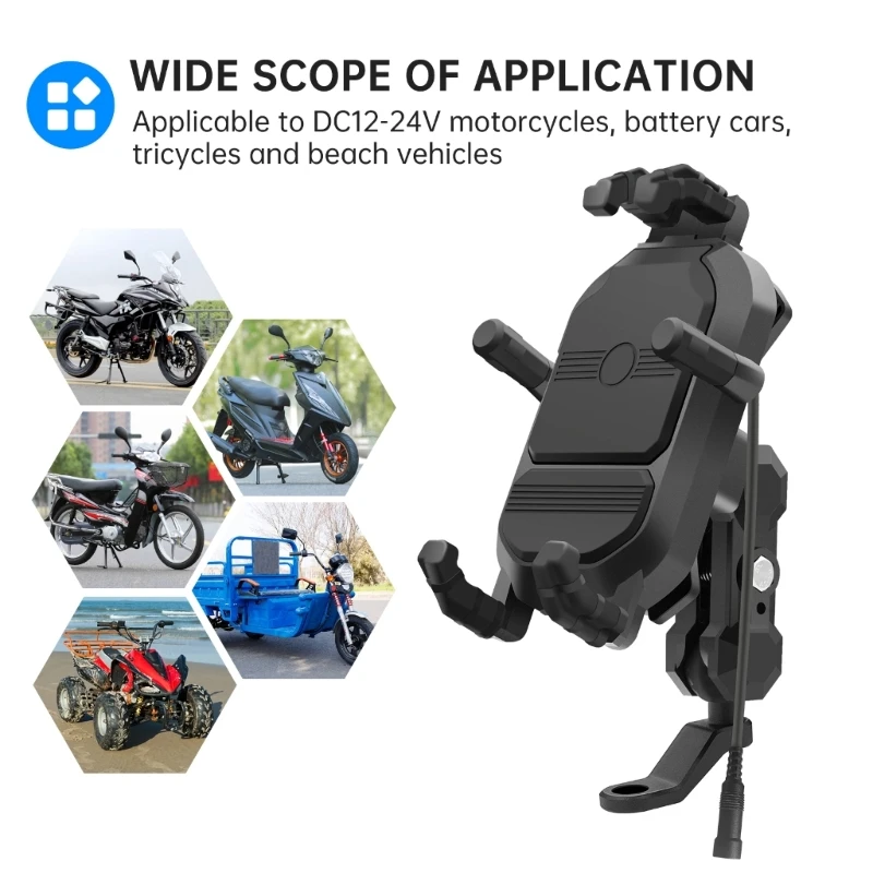 

Bicycle Phone Holder Universal Bike Motorcycle Handlebar Stand Mount Cell Phones Holder Bracket Wireless Charging Cradle