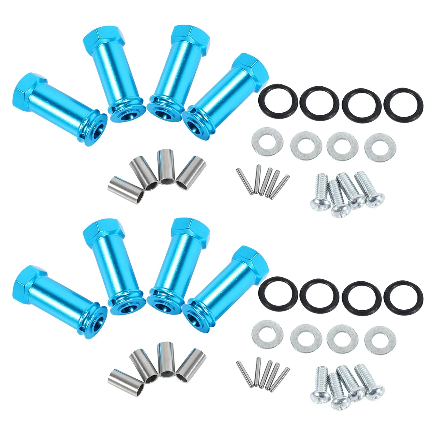 B78B-8X Aluminum 12Mm Hex Hub 24Mm Extension Adapter Wheel Spacer Widener For 1/18 Wltoys A959 Upgrade Parts RC Car,Blue