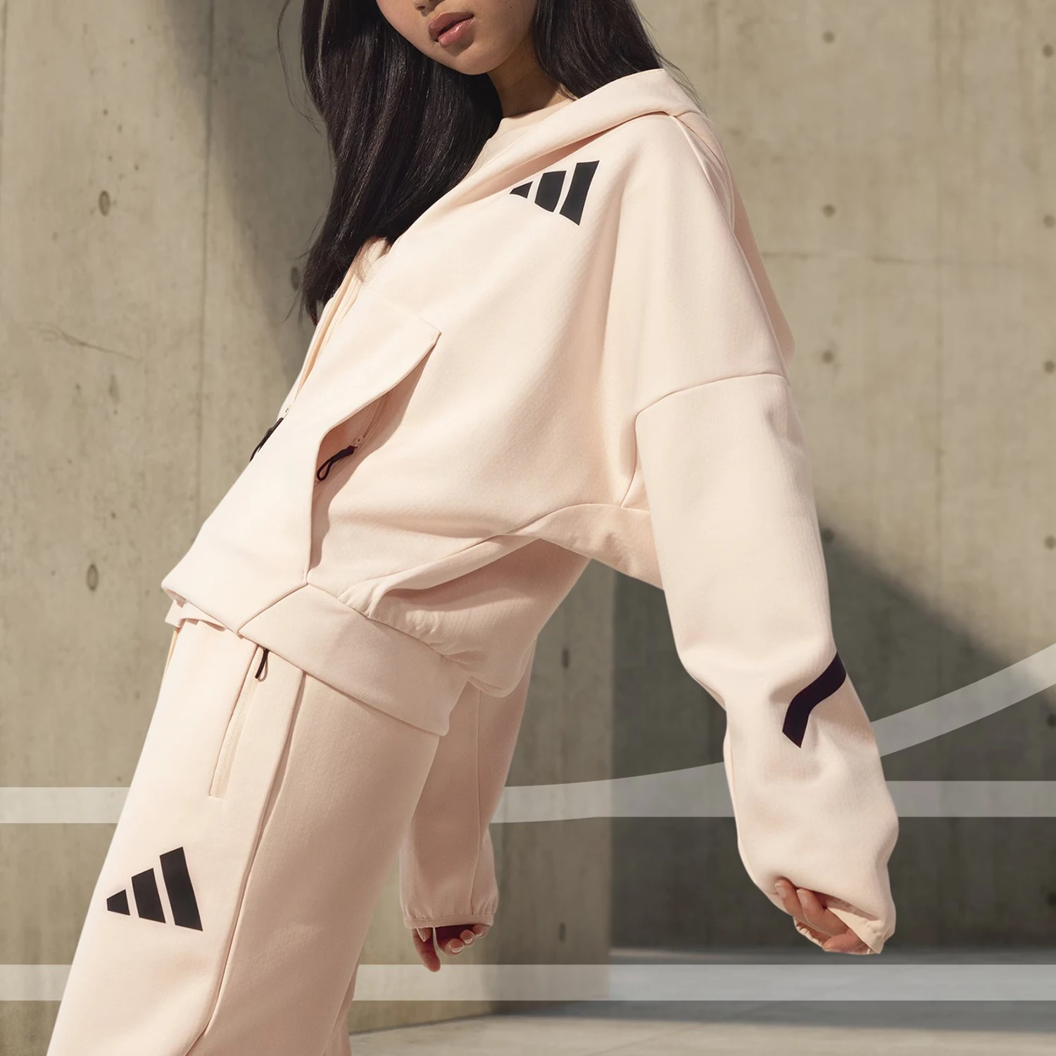 Adidas Official Genuine W Z.N.E. FZ Women's Sports Knitted Zip Jacket JF4789