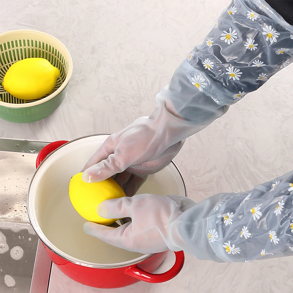 قفازات تنظيف المنزل مقاوم للماء ، قفازات غسل الصحون للمطبخ المنزلية