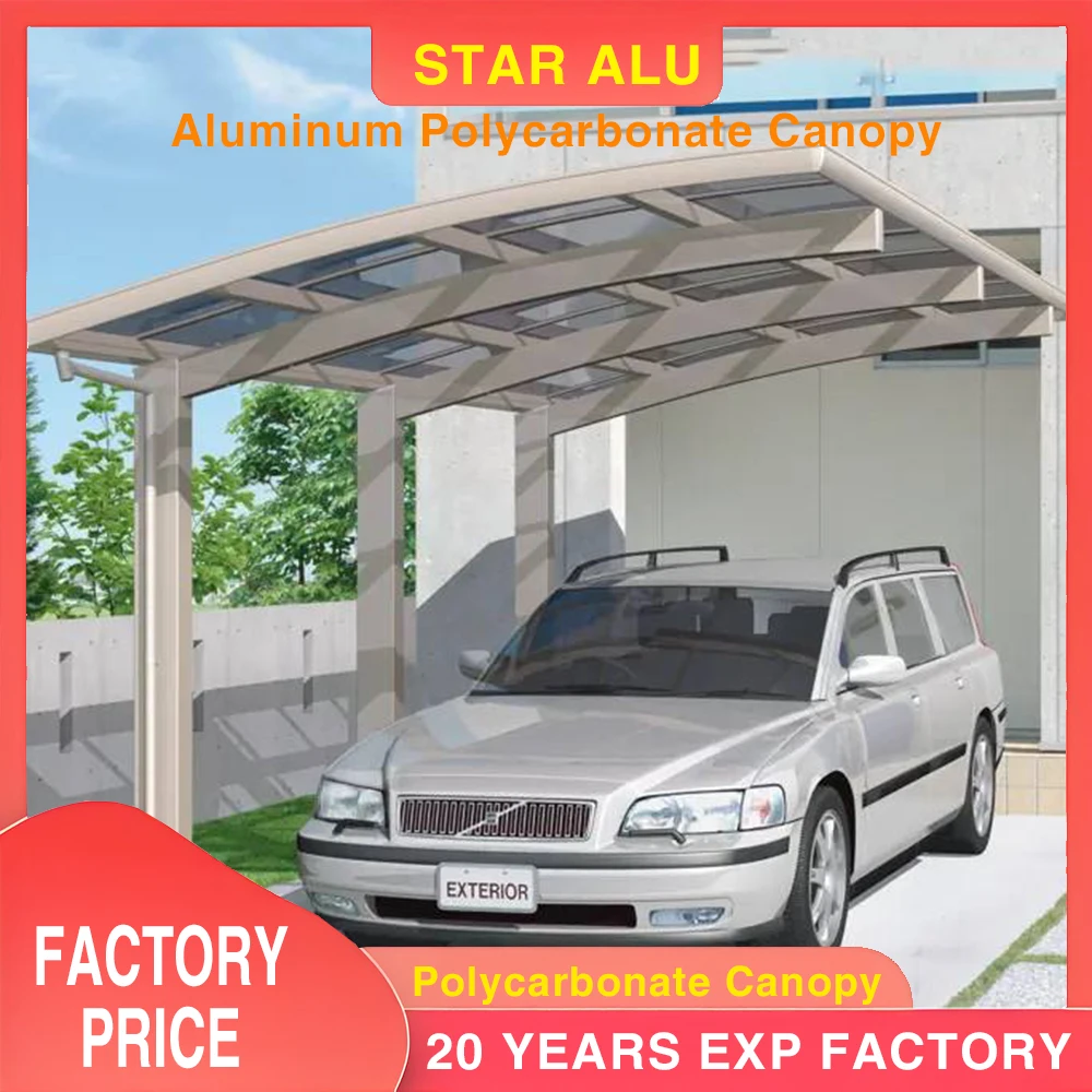 

Customized Carport Sunroom Outdoor Roof Patio Covers Waterproof Polycarbonate Aluminum Awning for Balcony Car Port Parking