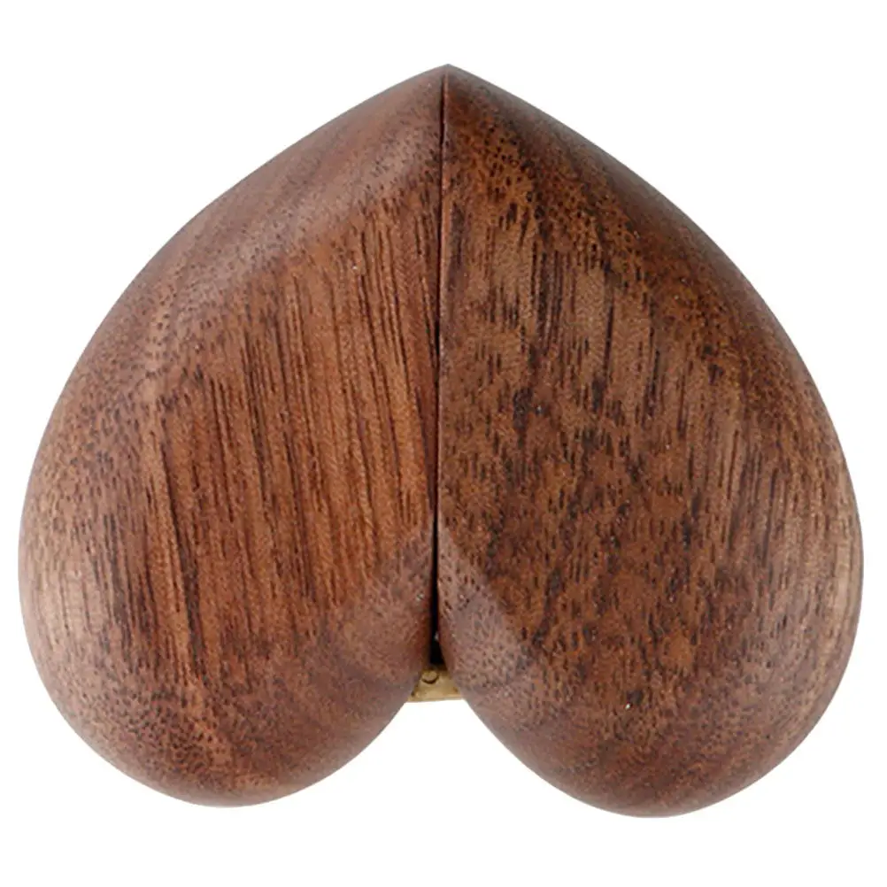 

Деревянная шкатулка в форме сердца для кольца: подарочная упаковка для предложения руки и сердца, помолвки, годовщины, Дня святого Валентина, дня рождения, а также для хранения