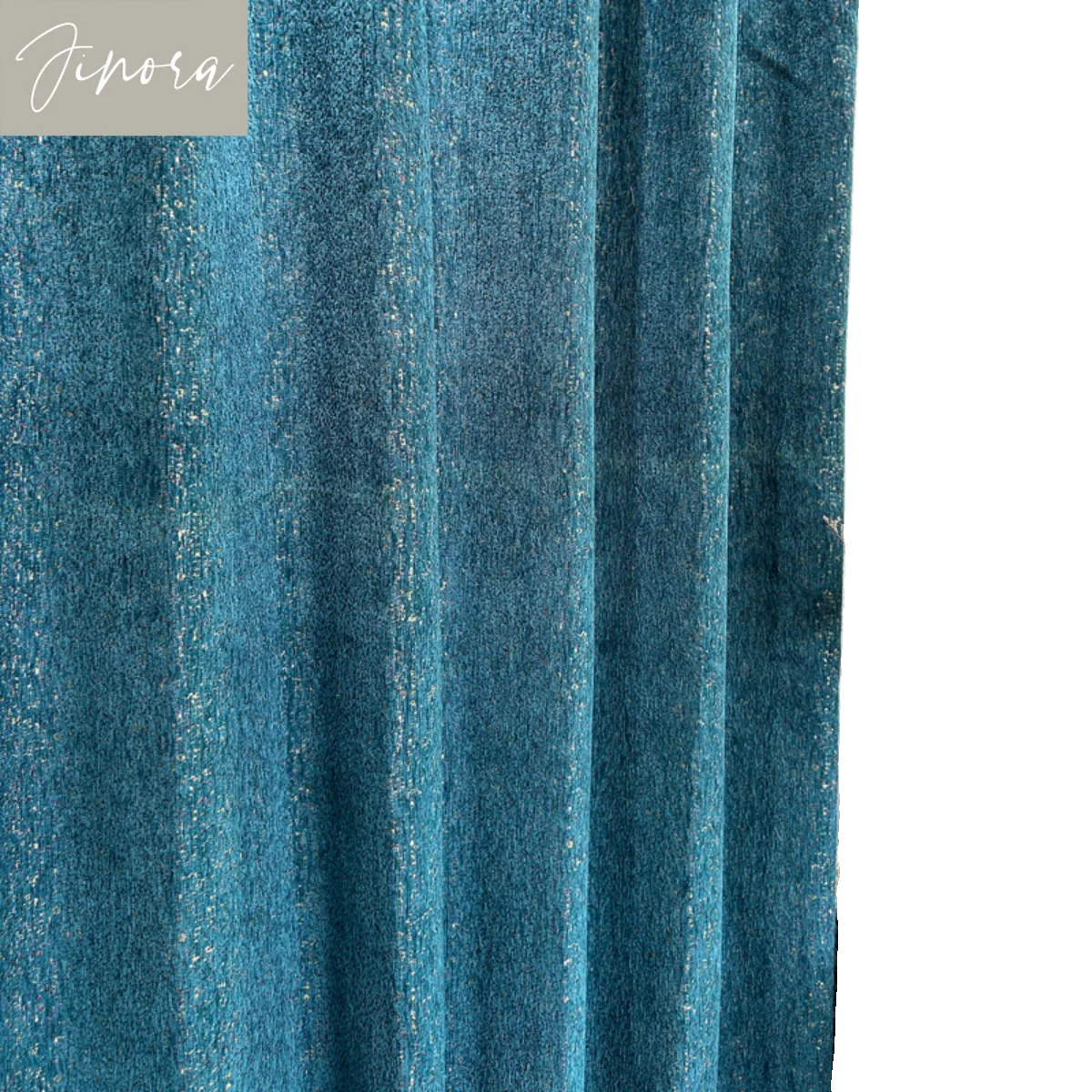 Customized Blue Chenille Color Yarn Dyed Jacquard Thickened Blackout Curtains For Living Room Bedroom French Window Balcony