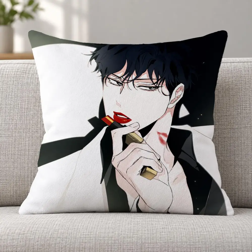 Anime Romance R-Roses And Champagne Cushion Cover Soft Plush Decorative Sofa Bedroom Living Room Car Dorm Home Decor Gift
