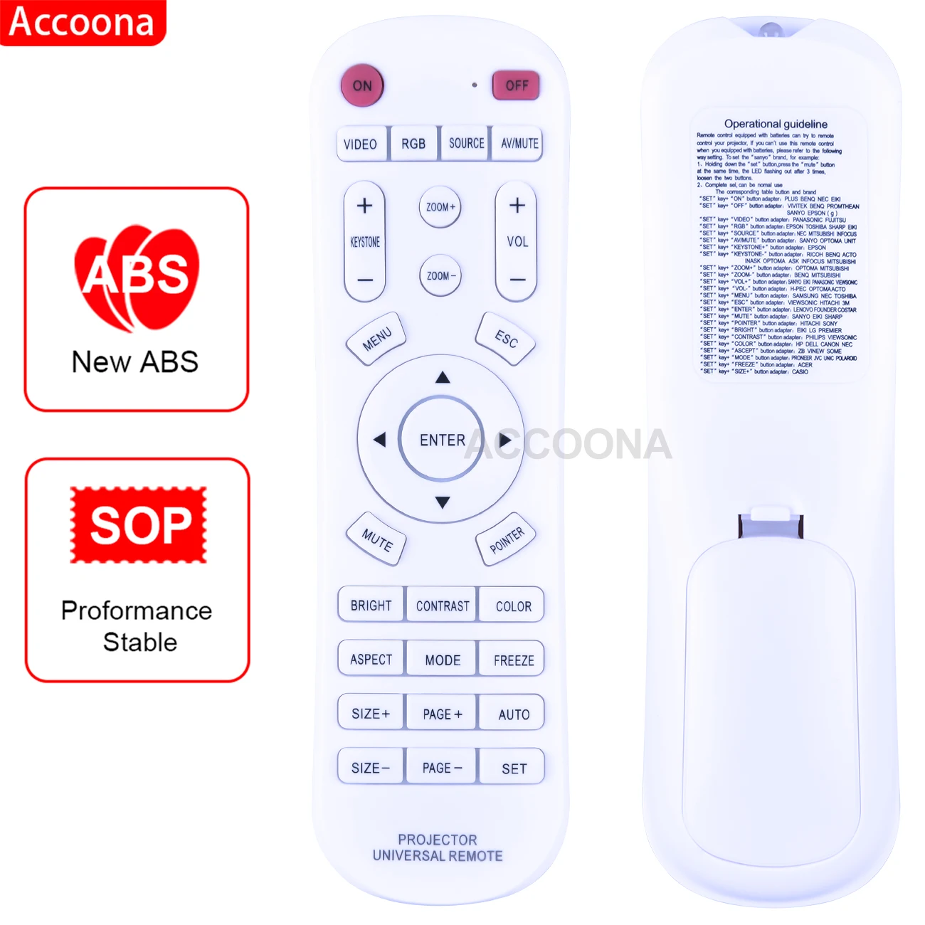 Universal Projector Remote Control for 3M Acer Benq Toshiba Casio Epson Hitachi Sony Jvc Nec Optoma Panasonic