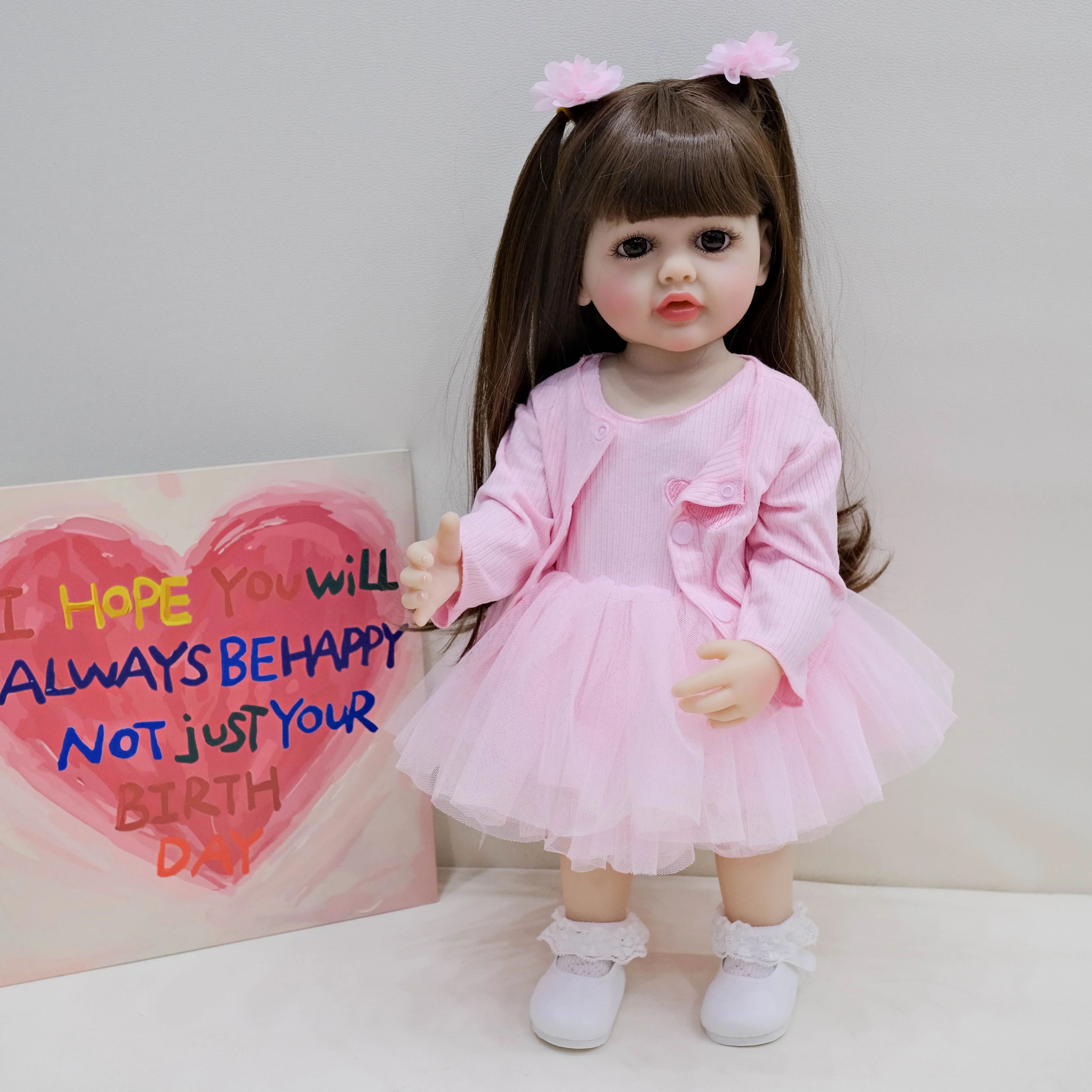 

NPK 55CM full body Betty soft silicone vinyl Reborn Toddler Girl Pretty Princess lifelike Baby Doll Christmas Gift for Grils