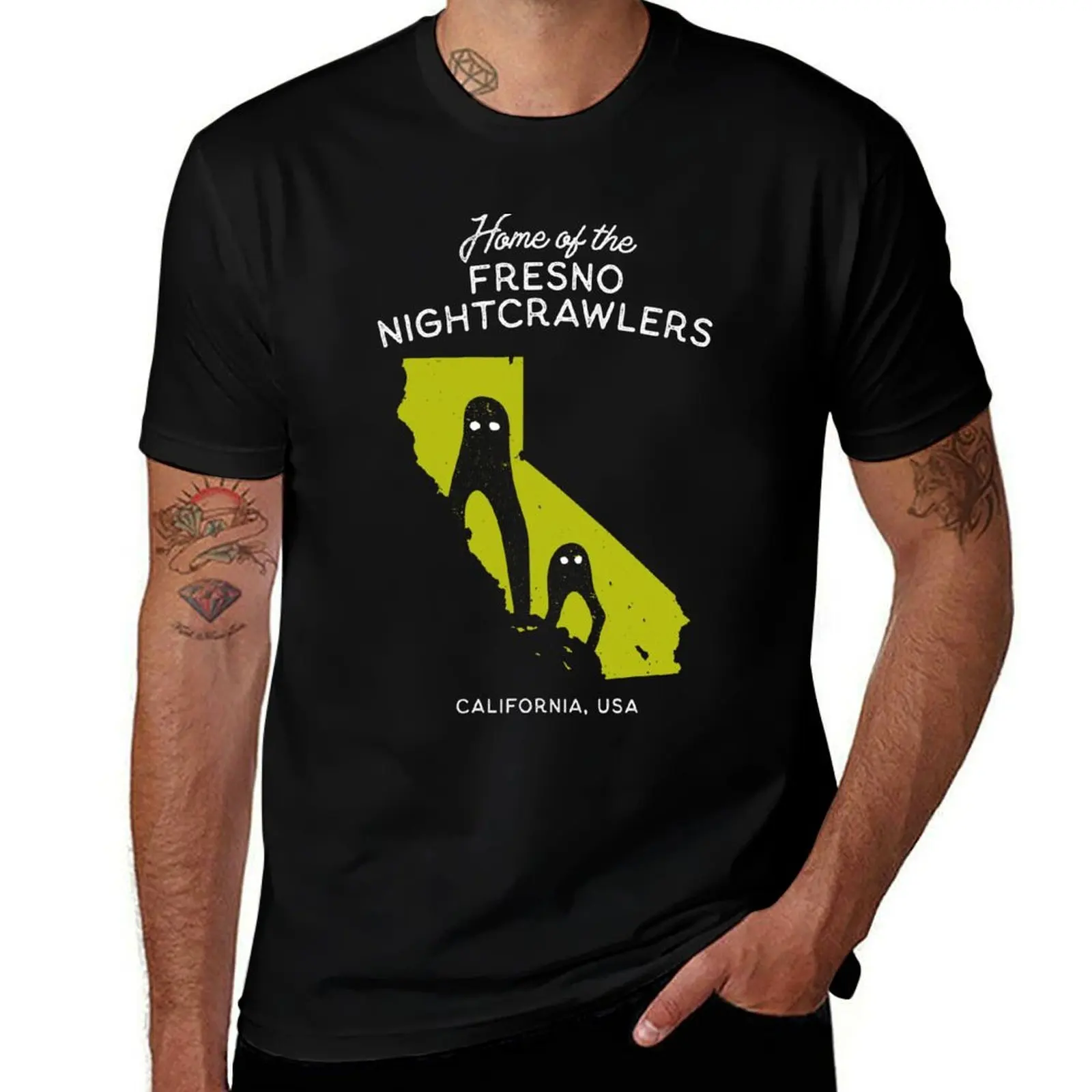 Home of the Fresno Nightcrawlers Home State Cryptid Collection T-Shirt Street Fashion Casual Tee Shirt T-Shirt