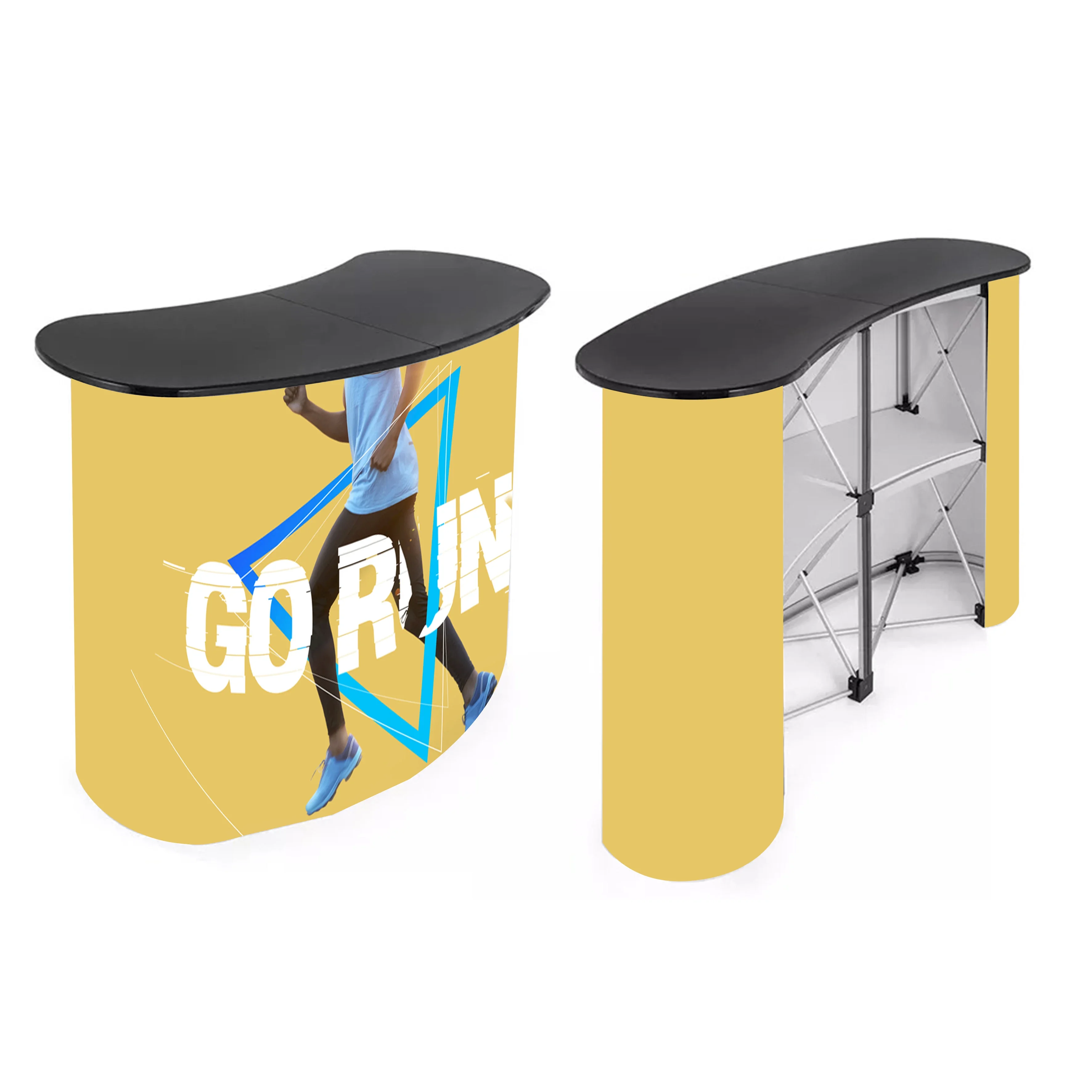 #Portable Rectangular Pop-Up Counter Display for Trade Shows Aluminium Promotional Table