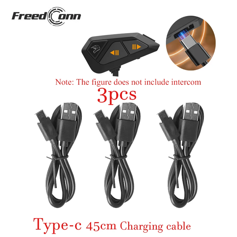 

Оригинальные аксессуары для зарядки FreedConn FG, кабель USB Type-c для зарядки forFreedConn FG, мотоциклетный Bluetooth-Интерком, 3 шт.