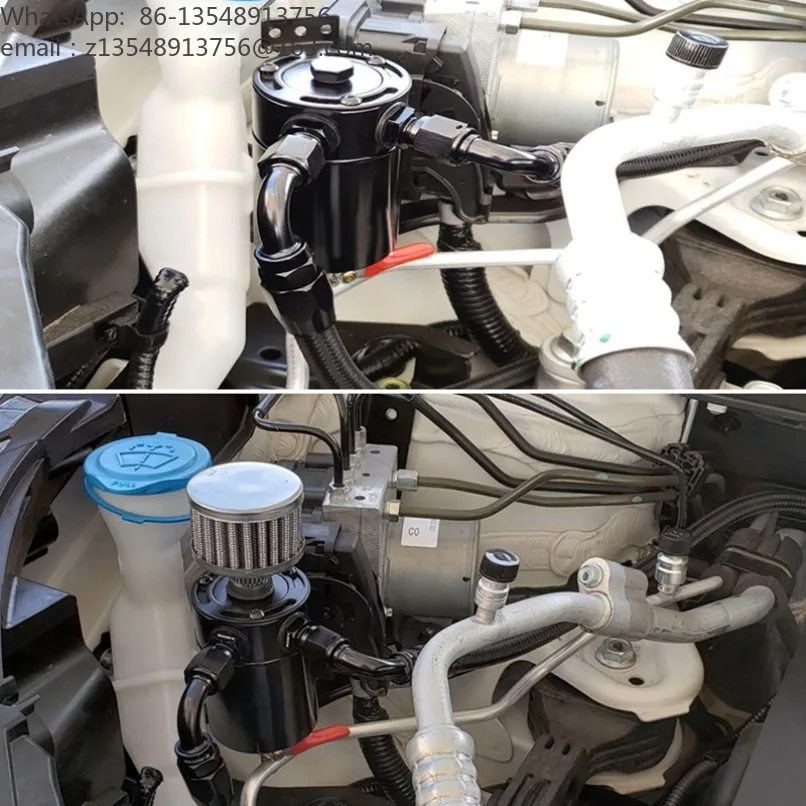 Oil Catch Can Tank with Drain Valve Auto Modification Oil‑Gas Separator Crankcase Exhaust Recovery Spare Part