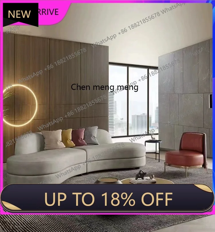 

M78 Technology cloth curved sofa, special-shaped large apartment hotel lobby reception fan