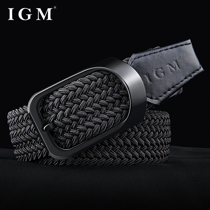 Belt Men's fashion canvas stretch belt braided non-hole design all-match young student jeans belt