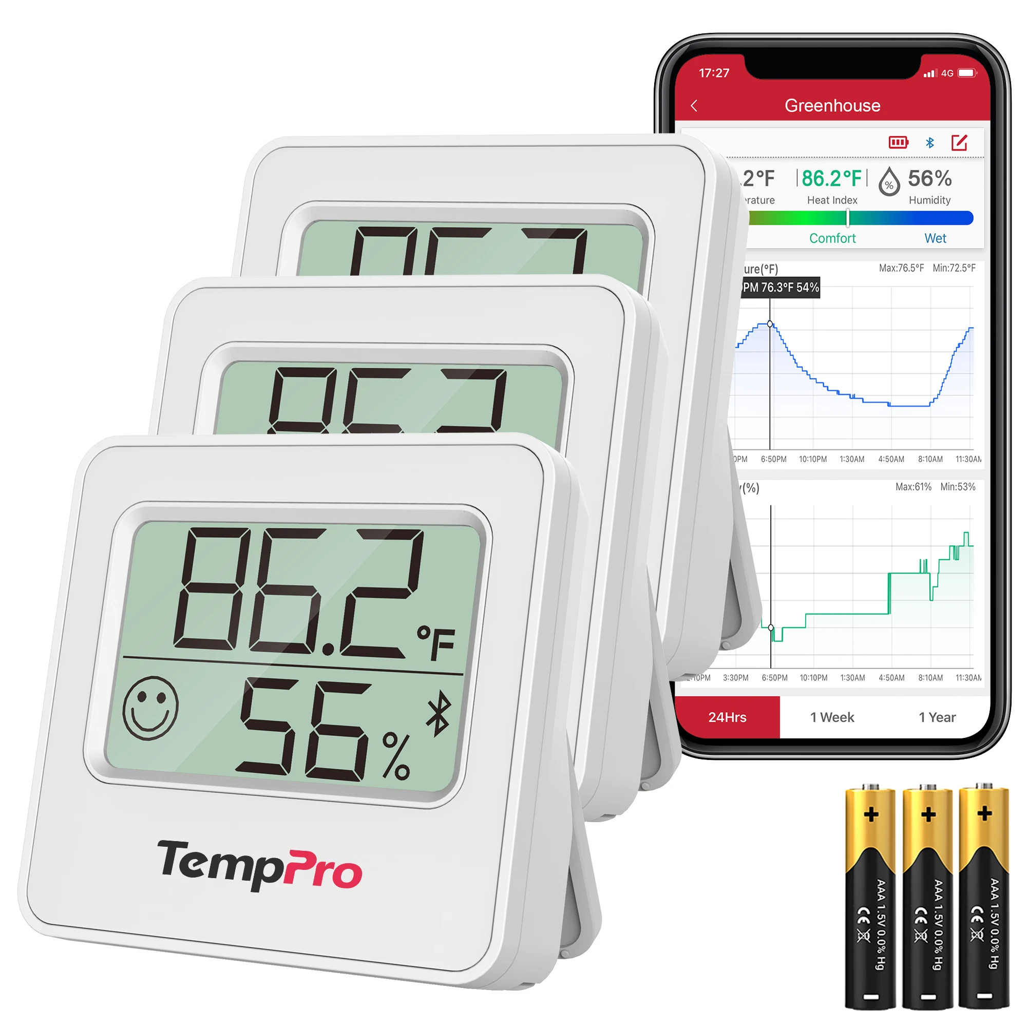Digital Hygrometer Probe - TempPro TP357-3 Inteligentny Bezprzewodowy Higrometr Termometr