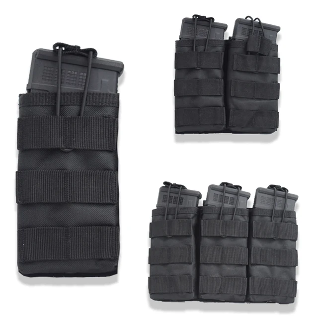 Pochette tactique en nylon pour magazines simple/double/triple à ouverture supérieure, accessoires de tir et de chasse pour airsoft 1