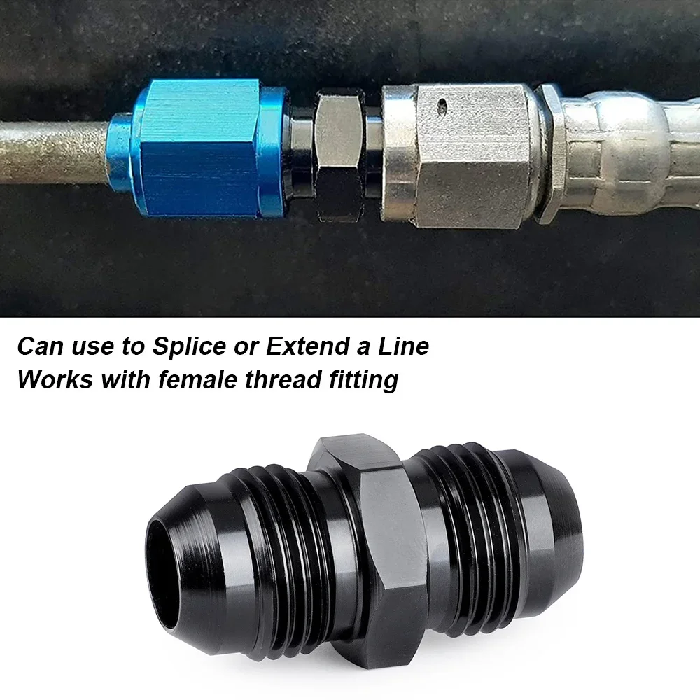 AN4 AN6 AN8 AN10 New Aluminum Flare Union Nitrou Oil Fuel Hose Pipe End Adapter Fitting Straight AN To AN Male Coupler Connector
