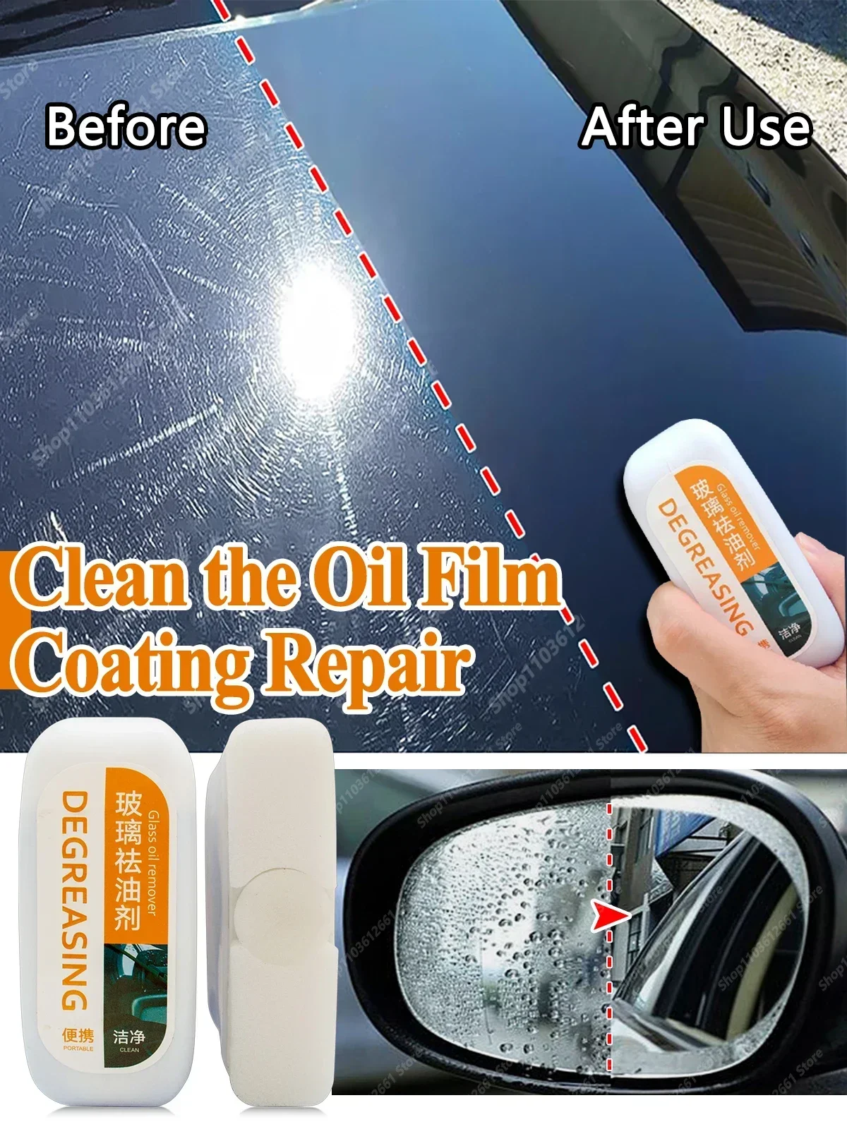 

Car Windshield Cleaning Brush Windscreen Remove Stain Car Window Polishing Brush Car Glass Coating Rearview Mirror Waterproof