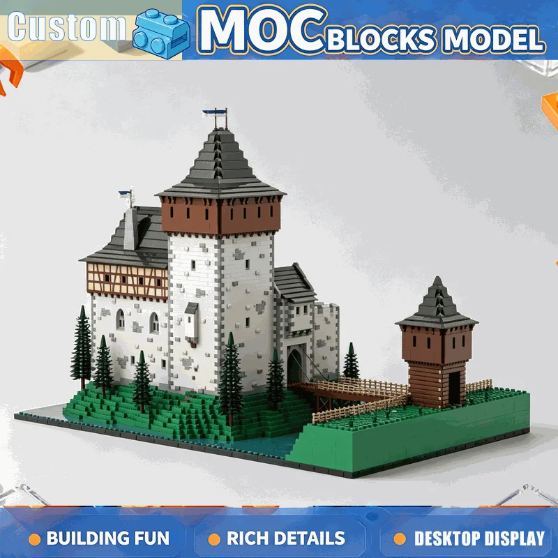 17648PCS Zbyslavice Castle Medieval Knight MOC Building Blocks Model Creative Architecture Assembly Toy Gift Display Collection
