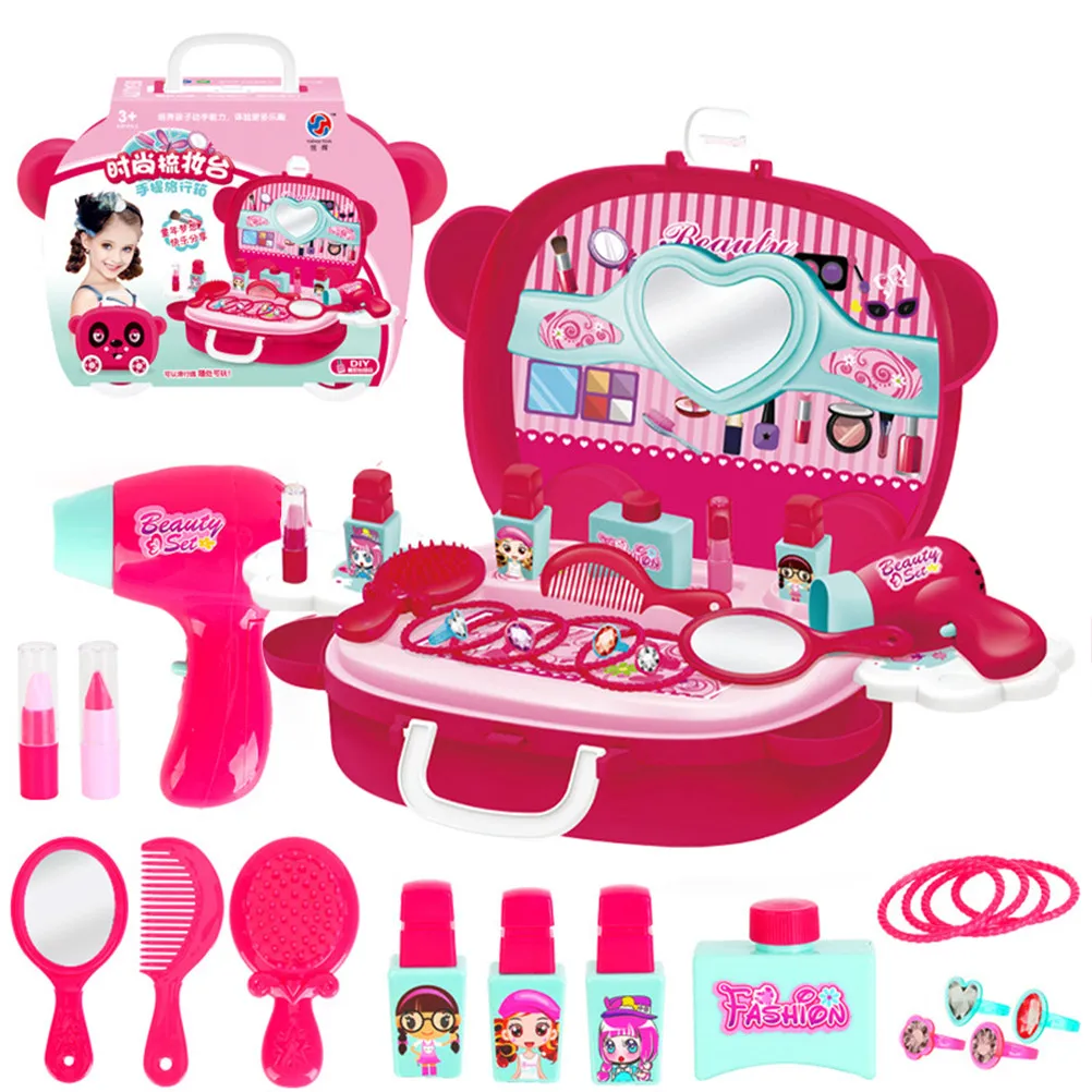 Children Cosmetics Set Girl Makeup Rosy Simulation Suitcase Role Play Enhance Parent Child Interaction Storage Habit
