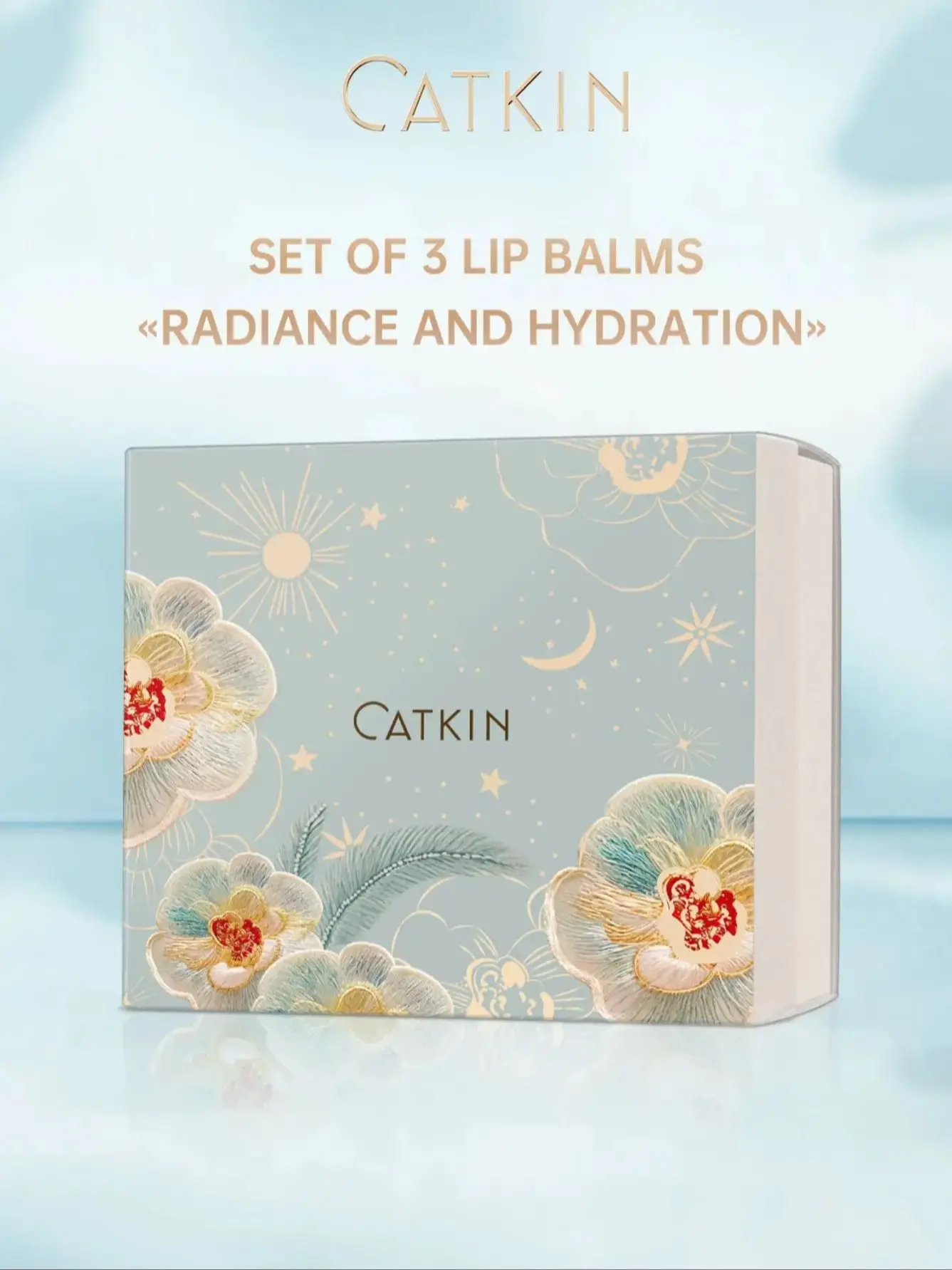 CATKIN Glossy Lip Balm Lipstick 3Pcs Set, Hydrating Mirror Shine, For Halloween Cosplay & Gothic Party Lip Look