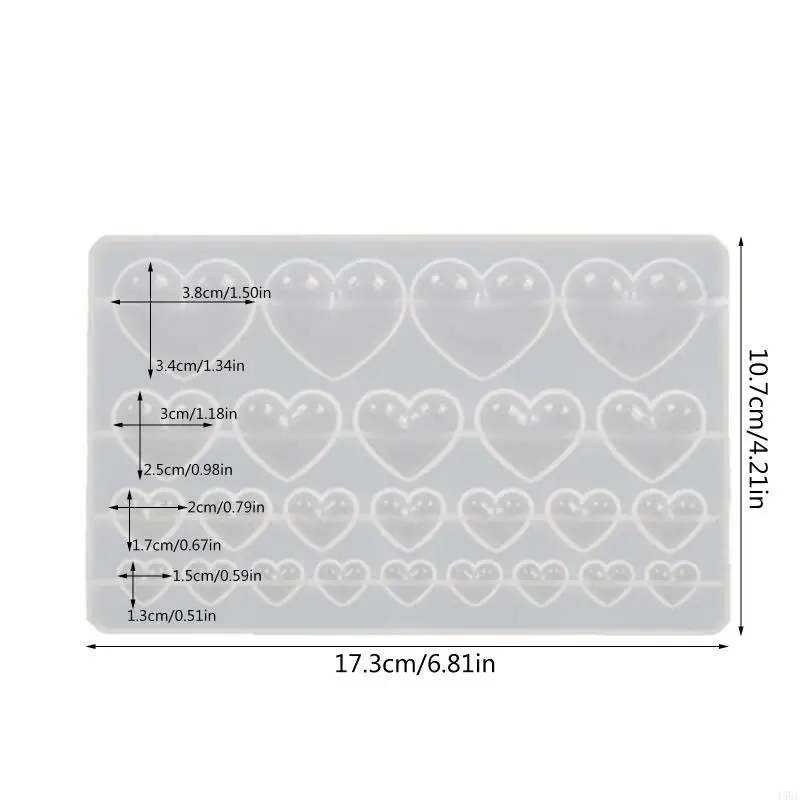 45be tình yêu sáng bóng trái tim Patch Keychain Silicone khuôn cho Valentine Love Tổ chức Craft