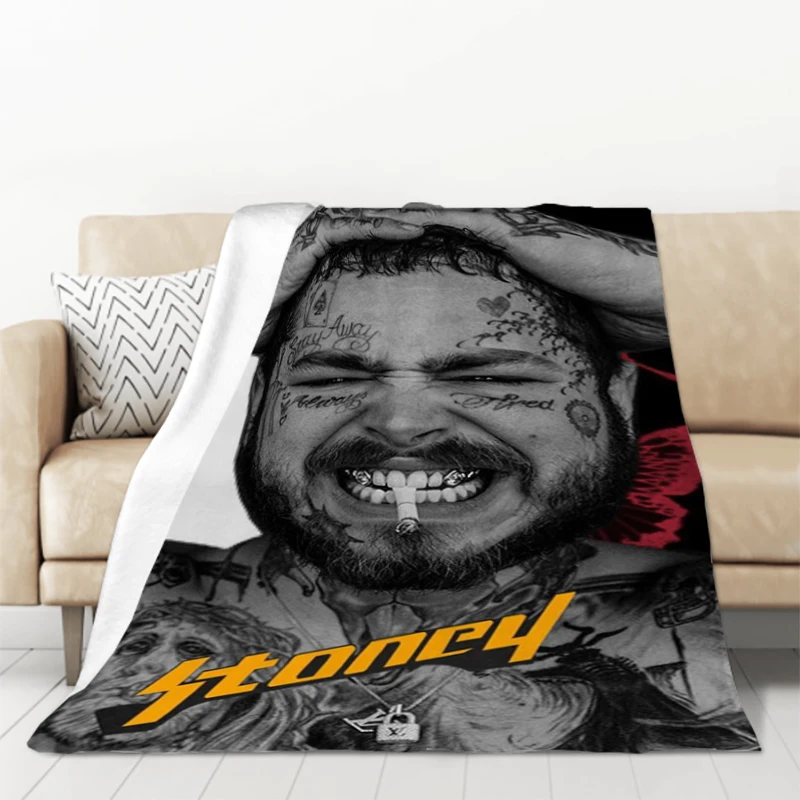 Bed Blankets for Decorative Sofa Post Malone Poster Pop Rock Hip Hop Rap Throw Luxury Blanket Fluffy King Lid Catnap Knee Fleece