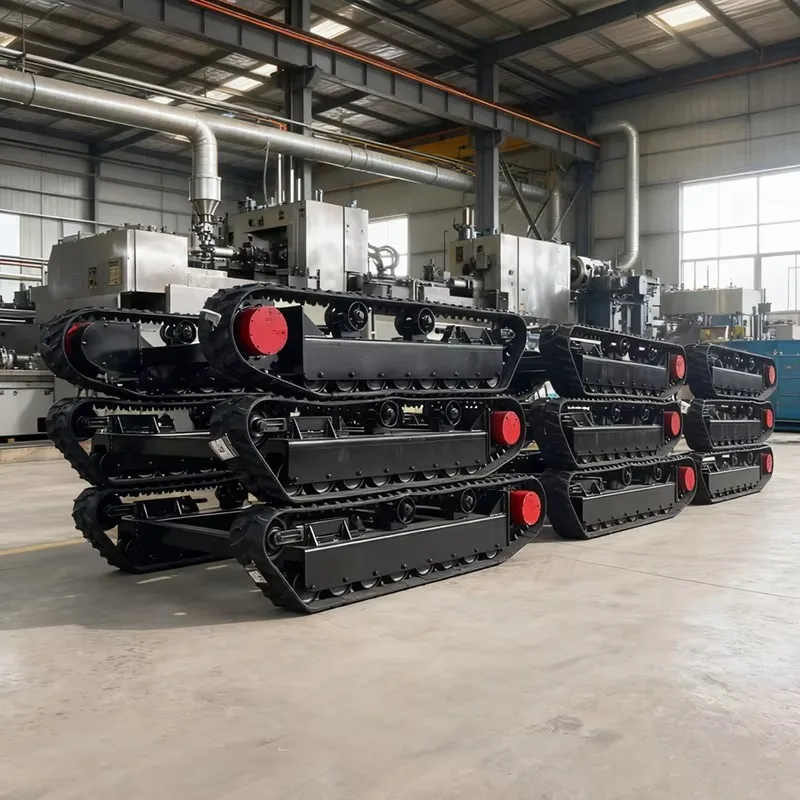 ชิ้นส่วนแชสซีรถตีนตะขาบแบบไม่มีเครื่องยนต์ รถขุด รถบรรทุก ทนทานต่อการสึกหรอสูง ศูนย์ถ่วงต่ำ ปรับแรงตึงได้ 2