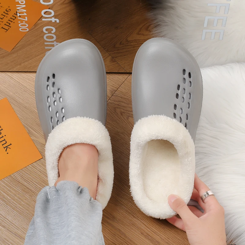 

New Lightweight High-quality Flat-bottomed Simple Silent Solid Color Cotton Mop for Couples To Wear in Autumn and Winter