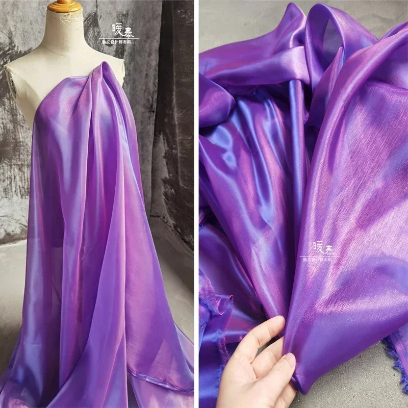 サテンメッシュ生地デザイナースムーズ Diy の縫製ウェディングドレスチャイナパフォーマンス衣装光沢のあるファッション衣類の布